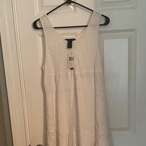 Grace Elements White Midi Dress Linen.